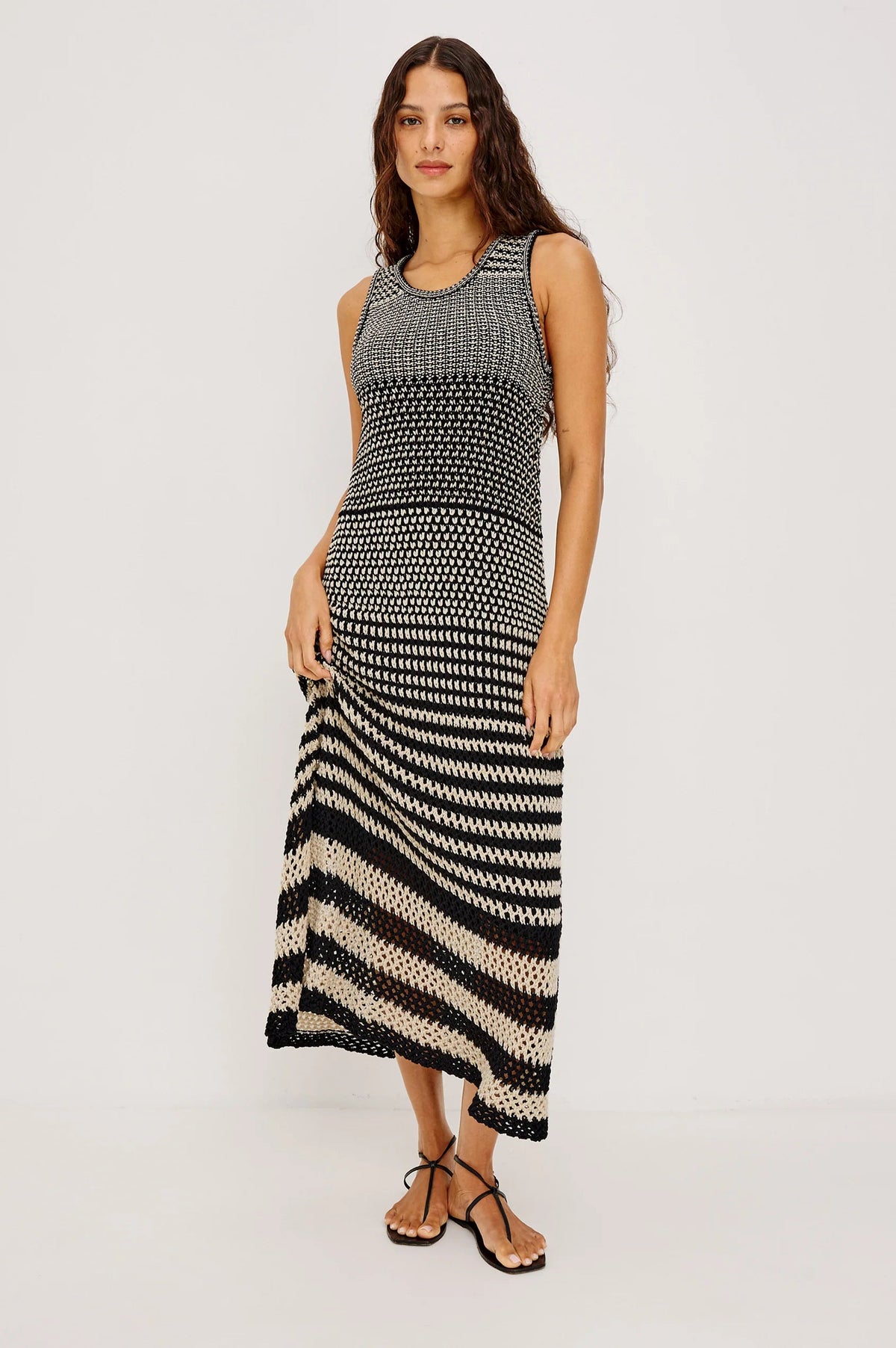 Rails Yvette dress Onyx Ivory Stripe