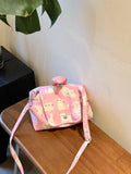 Cute pink cat pattern crossbody bag