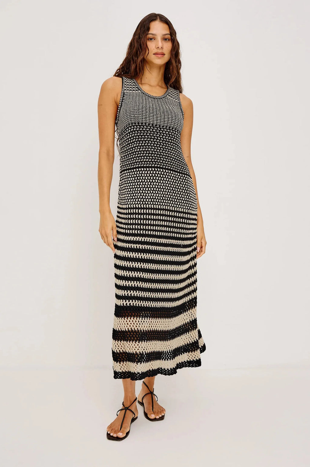 Rails Yvette dress Onyx Ivory Stripe