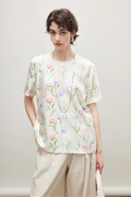 Silk 16 Momme Short Sleeve Printed T Shirt