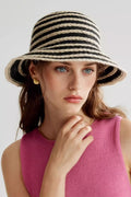 Linen Striped Woven Bucket Hat
